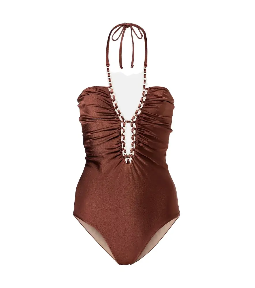 ADRIANA DEGREAS Solid Chain halterneck swimsuit | Image 1 ADRIANA DEGREAS Solid Chain halterneck swimsuit | Image 1