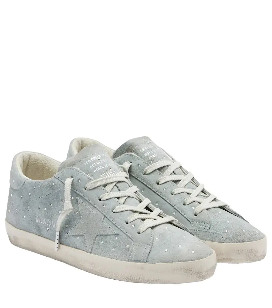 Golden Goose Super-Star embellished suede sneakers