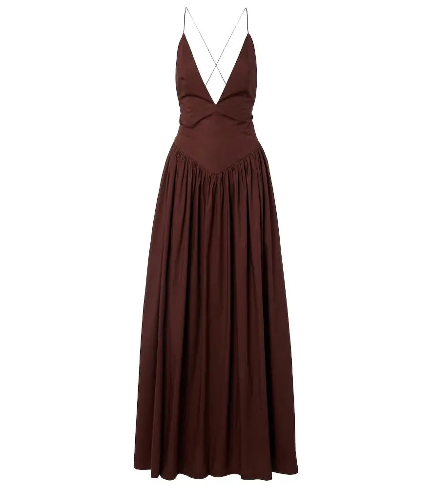 ADRIANA DEGREAS Open-back cotton maxi dress | Image 1 ADRIANA DEGREAS Open-back cotton maxi dress | Image 1