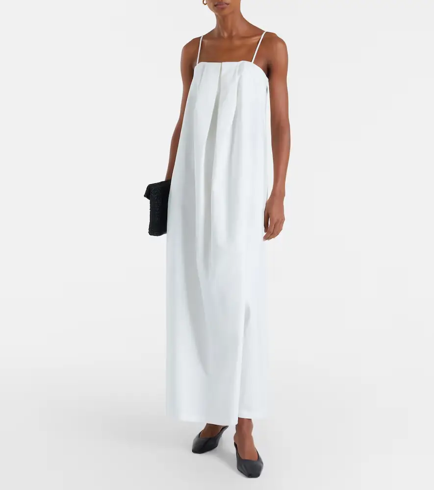 ADRIANA DEGREAS Solid Voluminous draped cotton maxi dress | Thumbnail 4 ADRIANA DEGREAS Solid Voluminous draped cotton maxi dress | Thumbnail 4