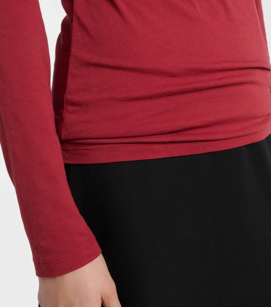 Velvet Meri cotton-blend jersey wrap top | Thumbnail 2