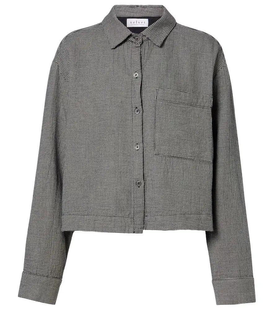 Velvet Adeline houndstooth cotton shirt