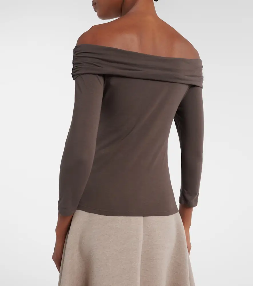 Velvet Clarissa off-shoulder cotton-blend top | Thumbnail 2