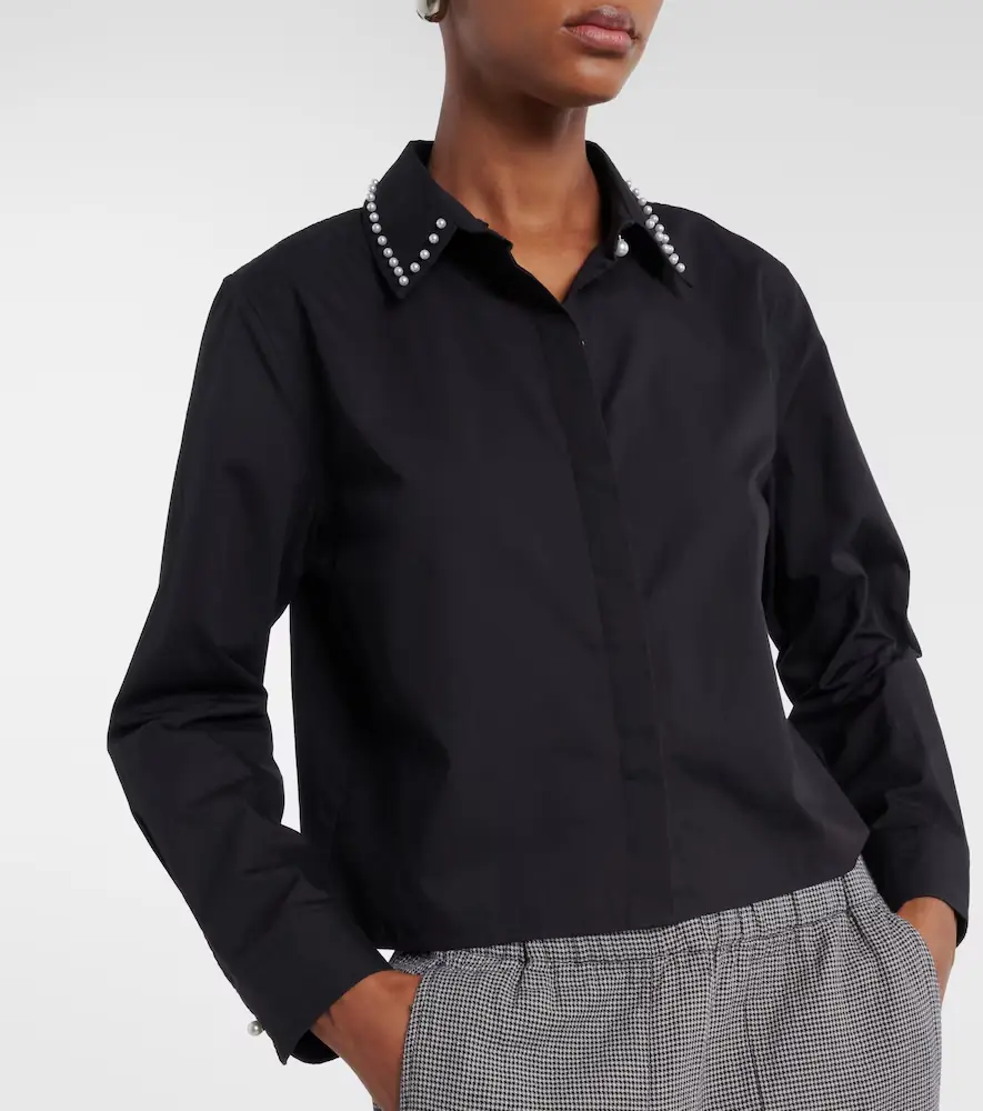 Velvet Jocelyn beaded cotton poplin shirt | Thumbnail 3 Velvet Jocelyn beaded cotton poplin shirt | Thumbnail 3