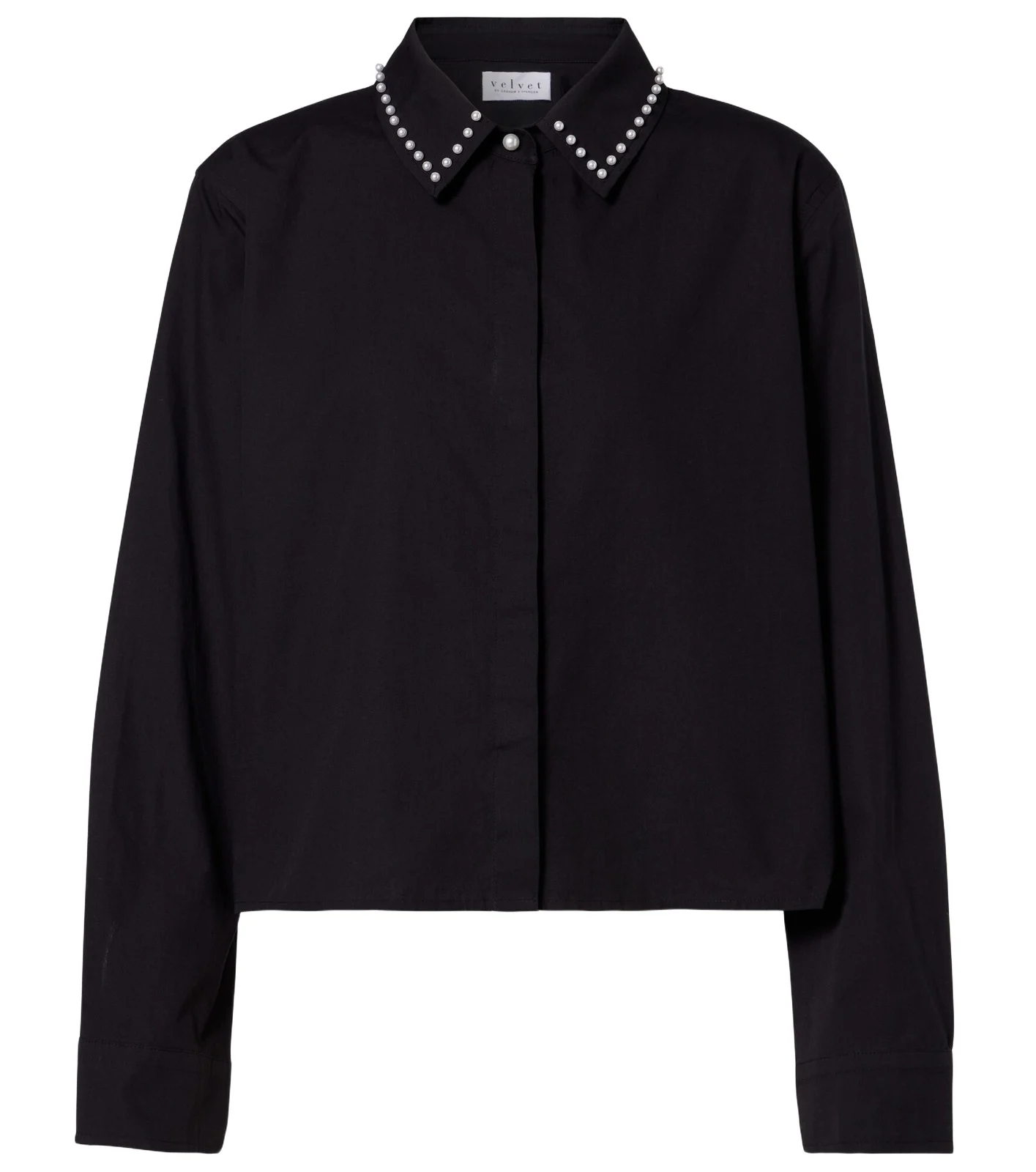 Velvet Jocelyn beaded cotton poplin shirt
