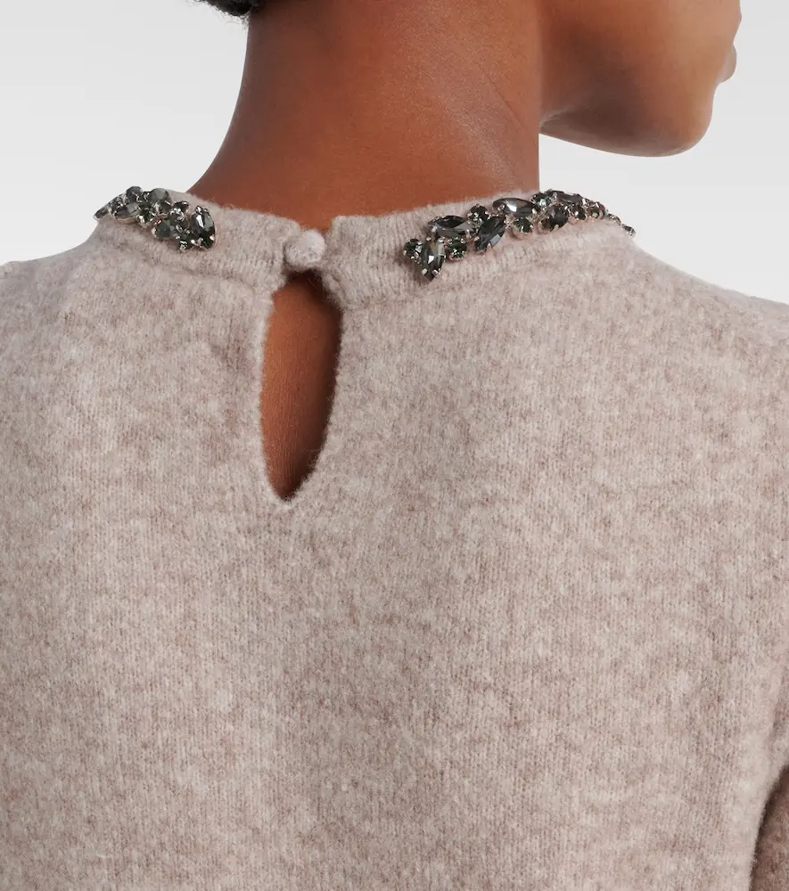 Velvet Briana embellished wool-blend top | Thumbnail 3