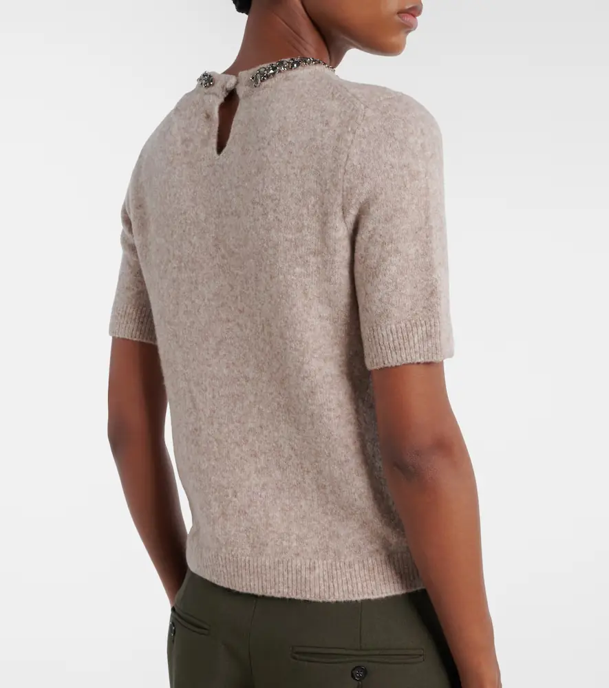 Velvet Briana embellished wool-blend top | Thumbnail 5