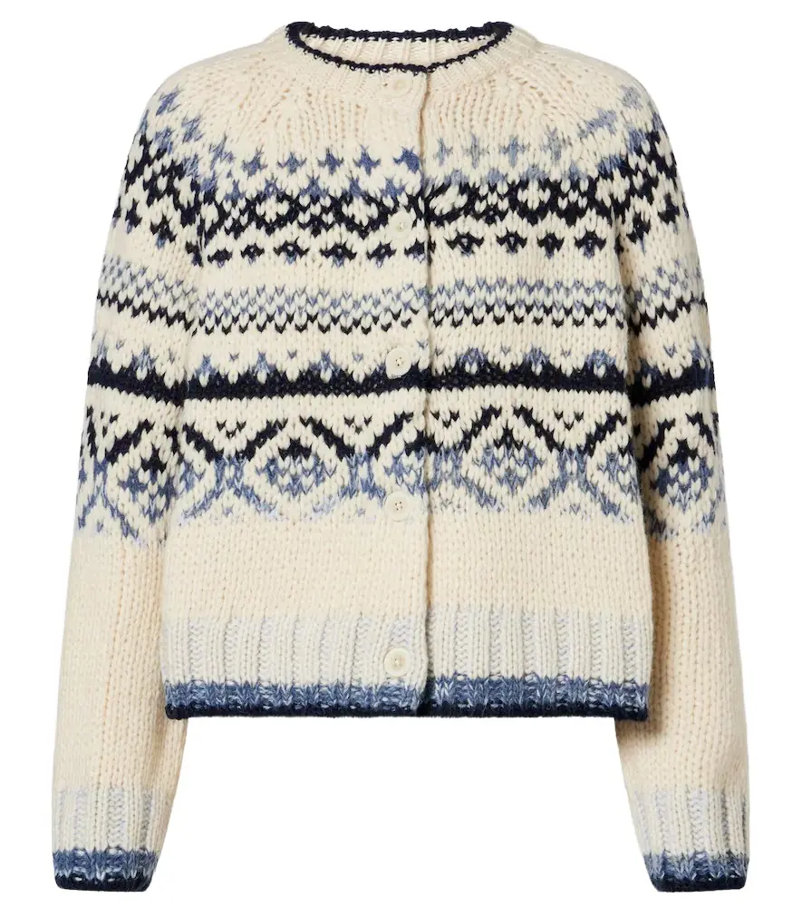 Velvet Tovah Fair Isle wool-blend cardigan