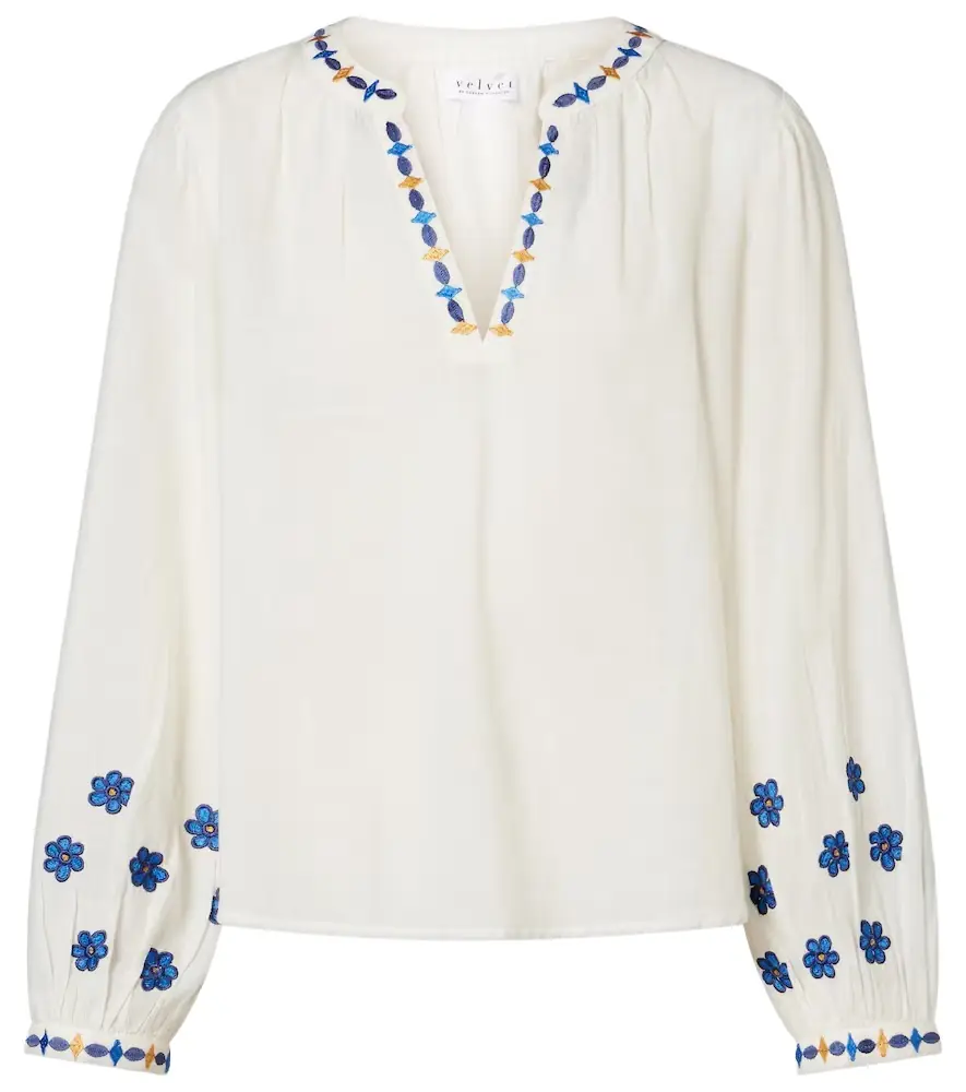 Velvet Amani embroidered cotton blouse | Image 1 Velvet Amani embroidered cotton blouse | Image 1