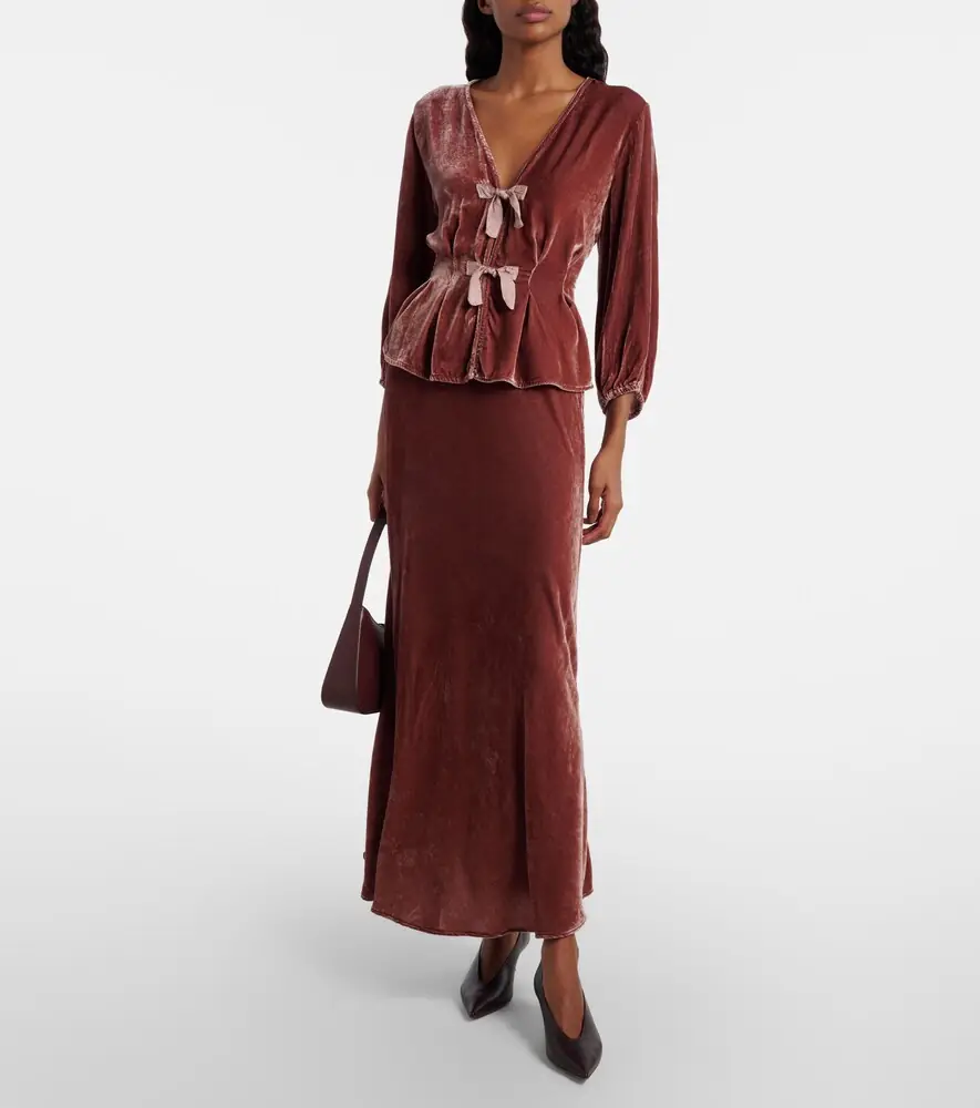Velvet Felicity midi skirt | Thumbnail 4