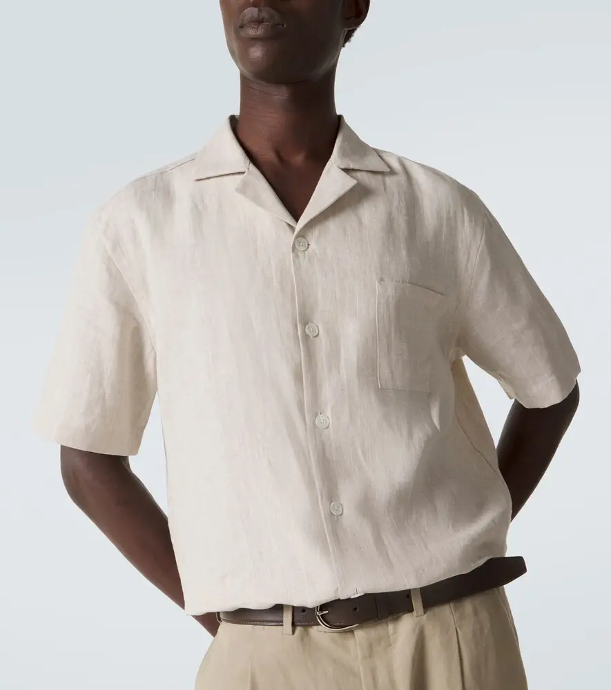 FEDELI Striped linen bowling shirt | Thumbnail 4 FEDELI Striped linen bowling shirt | Thumbnail 4