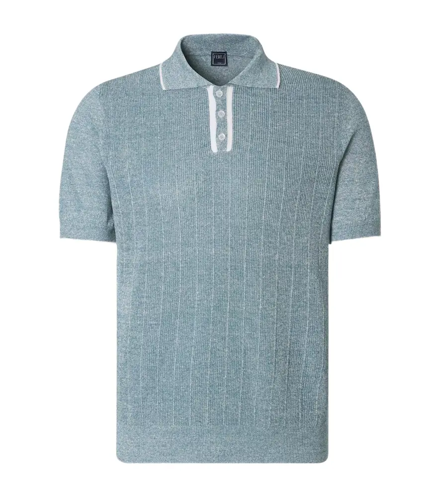 Fedeli Dodo linen and cotton polo shirt | Image 1 Fedeli Dodo linen and cotton polo shirt | Image 1