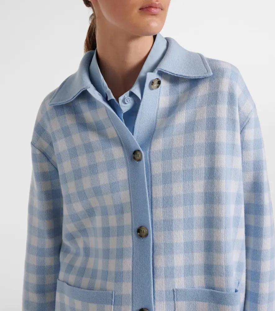 Jardin des Orangers Gingham wool and cashmere cardigan | Thumbnail 2 Jardin des Orangers Gingham wool and cashmere cardigan | Thumbnail 2