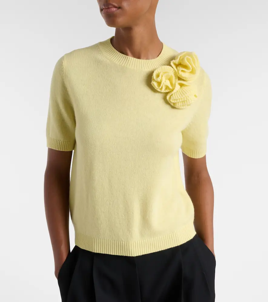 Jardin des Orangers Floral-appliqué cashmere and wool sweater | Thumbnail 4