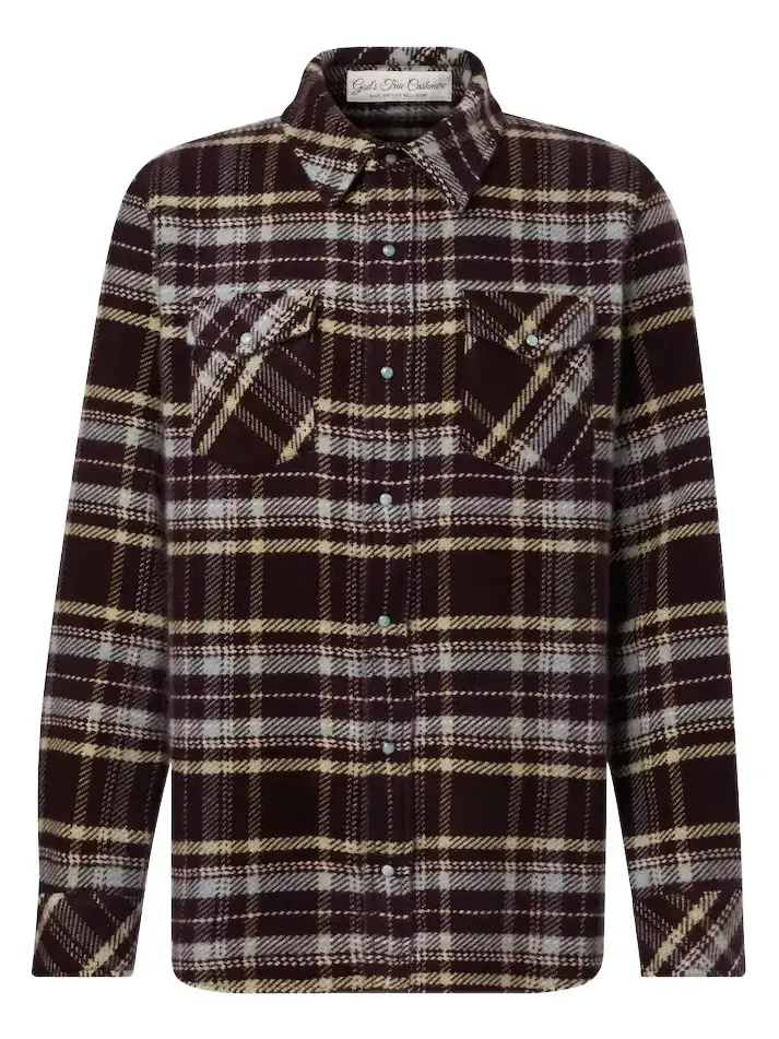 Plaid cashmere shirt with emerald Plaid cashmere shirt with emerald