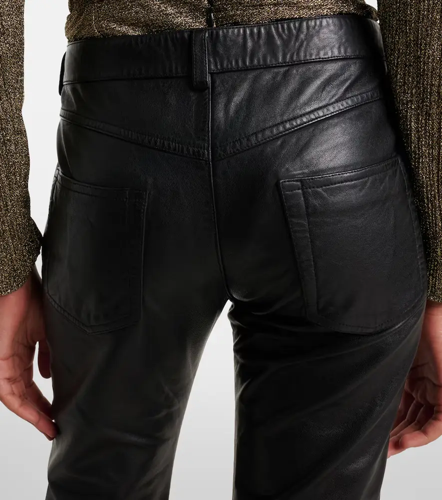 Isabel Marant Vanel leather straight pants | Thumbnail 4 Isabel Marant Vanel leather straight pants | Thumbnail 4