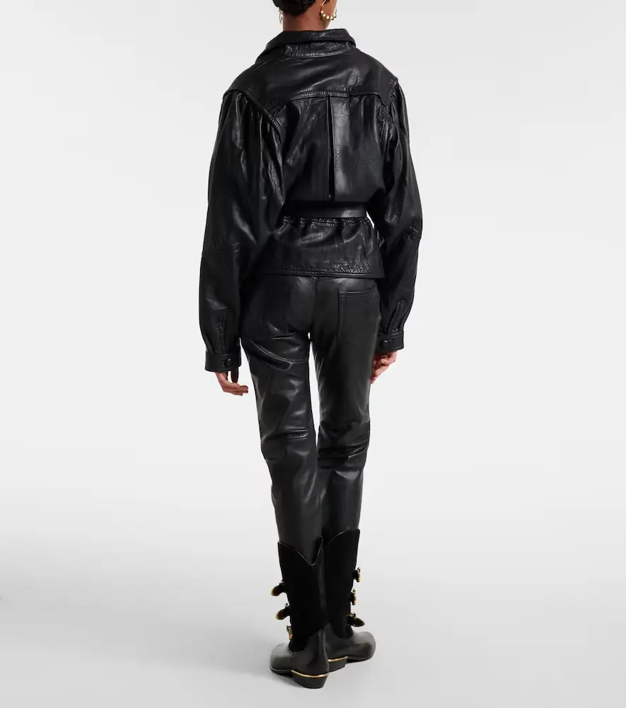Isabel Marant Vanel leather straight pants | Thumbnail 5 Isabel Marant Vanel leather straight pants | Thumbnail 5