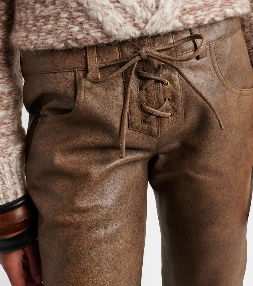 Isabel Marant Vanel leather straight pants | Thumbnail 5