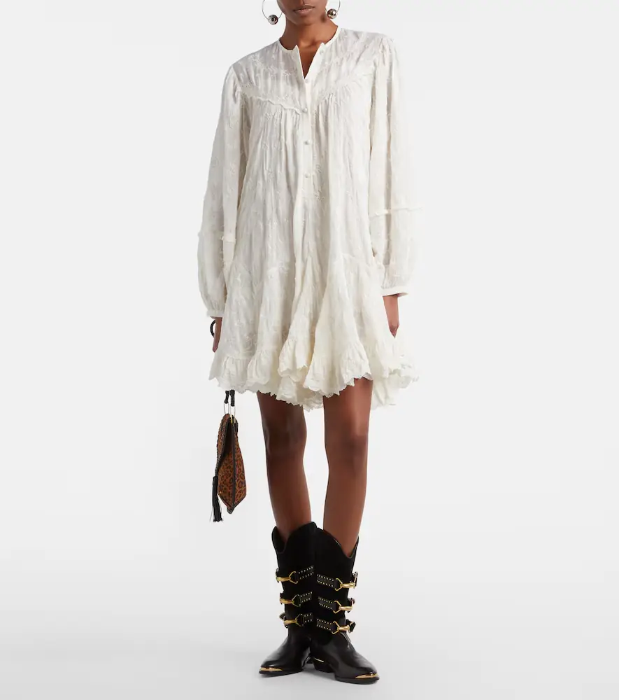 Isabel Marant Zame embroidered cotton and silk minidress | Thumbnail 4