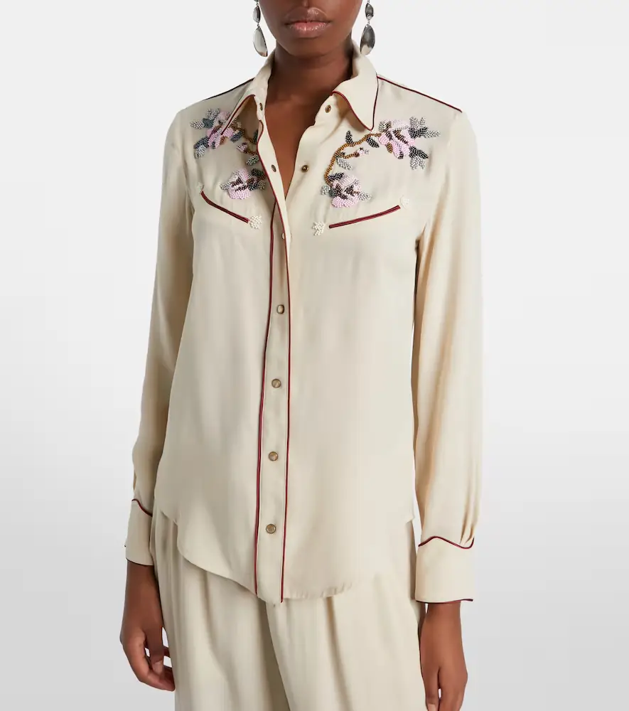 Isabel Marant Yzea beaded cady shirt | Thumbnail 3 Isabel Marant Yzea beaded cady shirt | Thumbnail 3