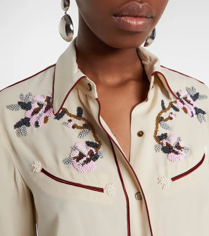 Isabel Marant Yzea beaded cady shirt | Thumbnail 6 Isabel Marant Yzea beaded cady shirt | Thumbnail 6