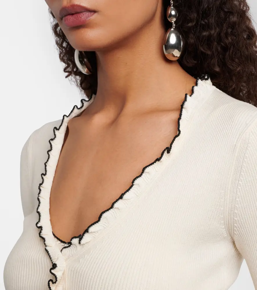 Isabel Marant Izae ribbed-knit silk and cotton cardigan | Thumbnail 3