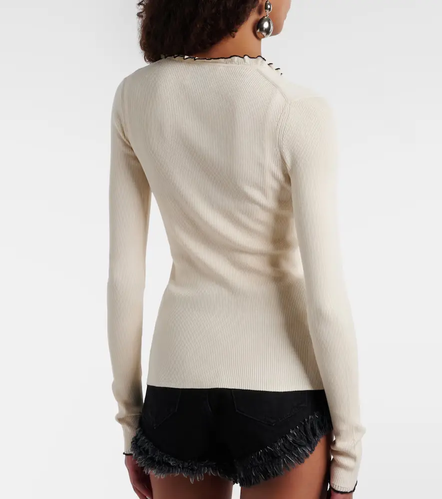 Isabel Marant Izae ribbed-knit silk and cotton cardigan | Thumbnail 5