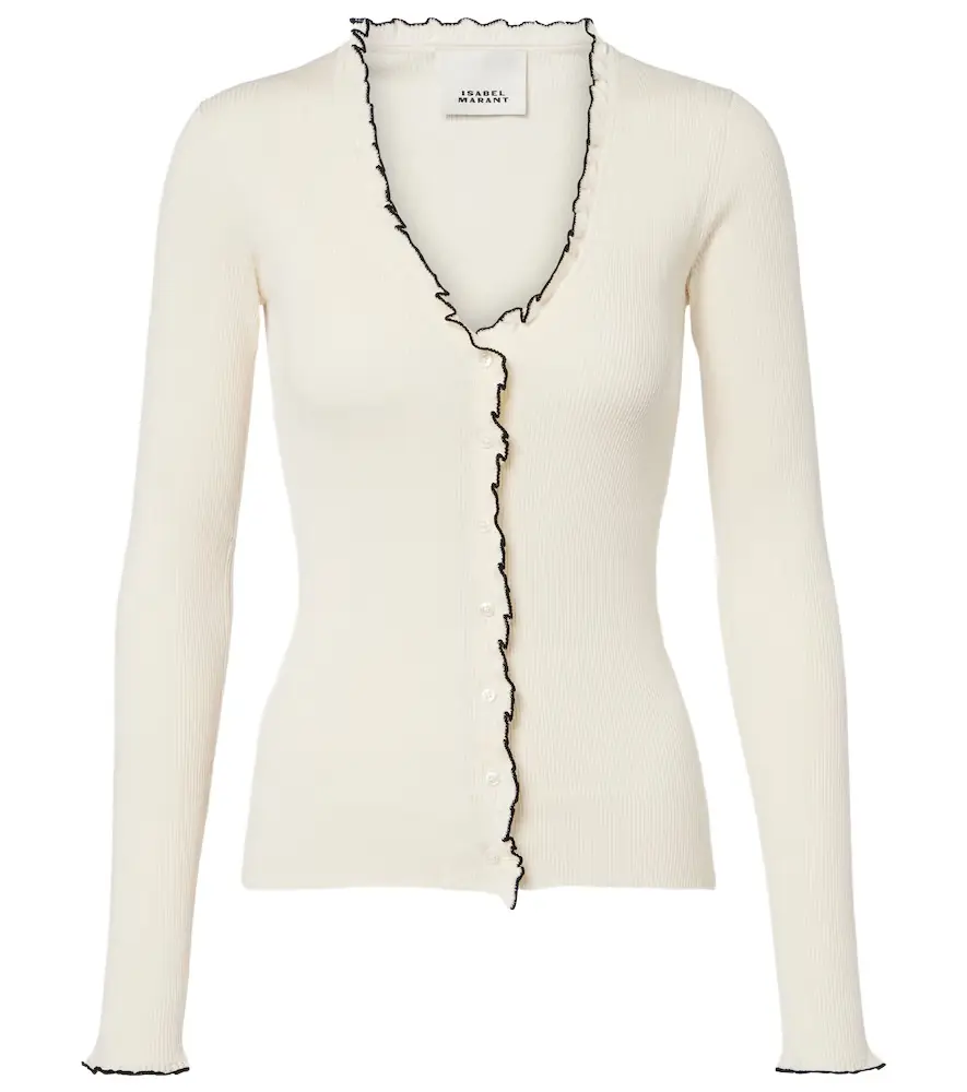 Isabel Marant Izae ribbed-knit silk and cotton cardigan