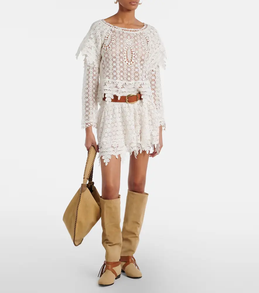 Isabel Marant Hanta floral cotton lace miniskirt | Thumbnail 2
