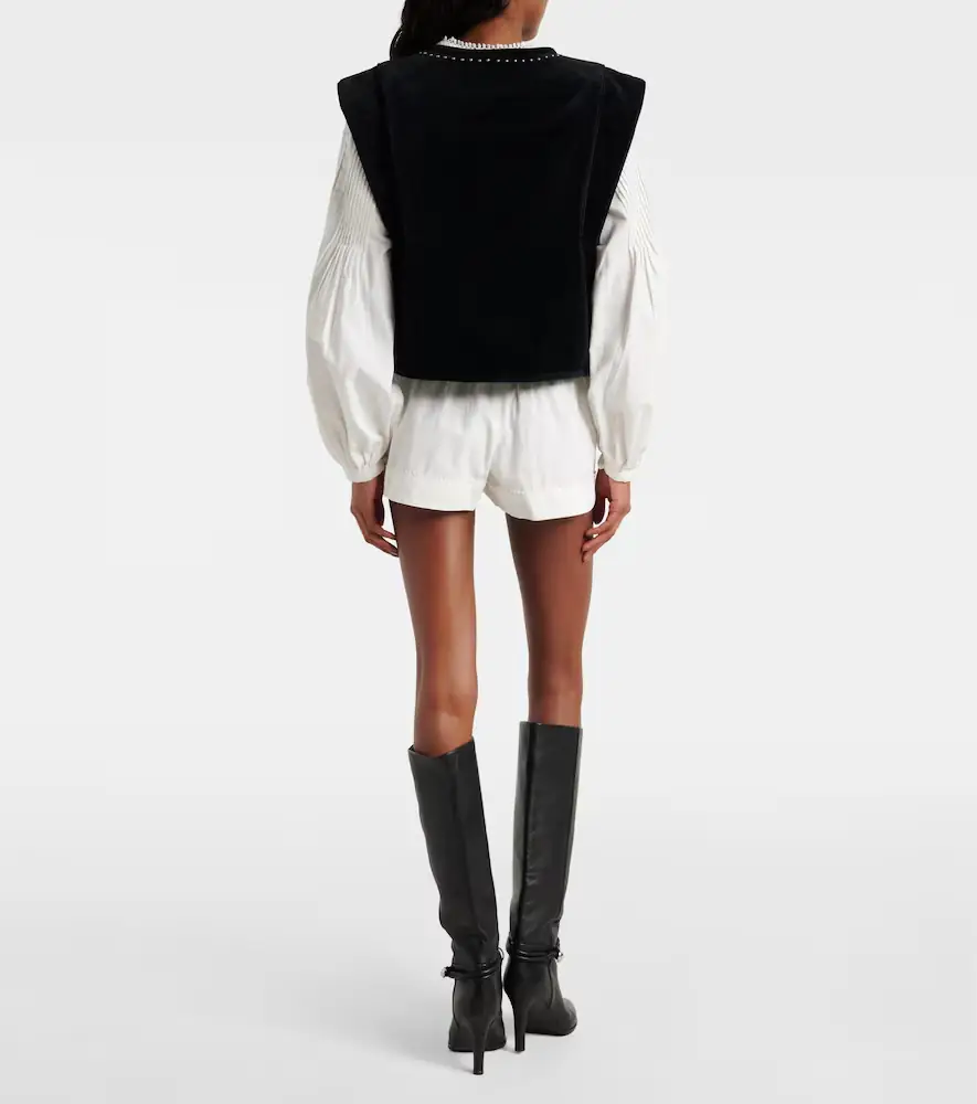 Isabel Marant Cybila gathered cotton shorts | Thumbnail 3