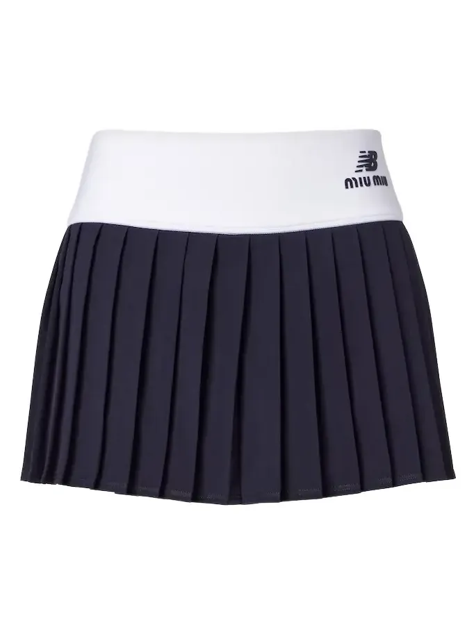 x New Balance pleated jersey miniskirt