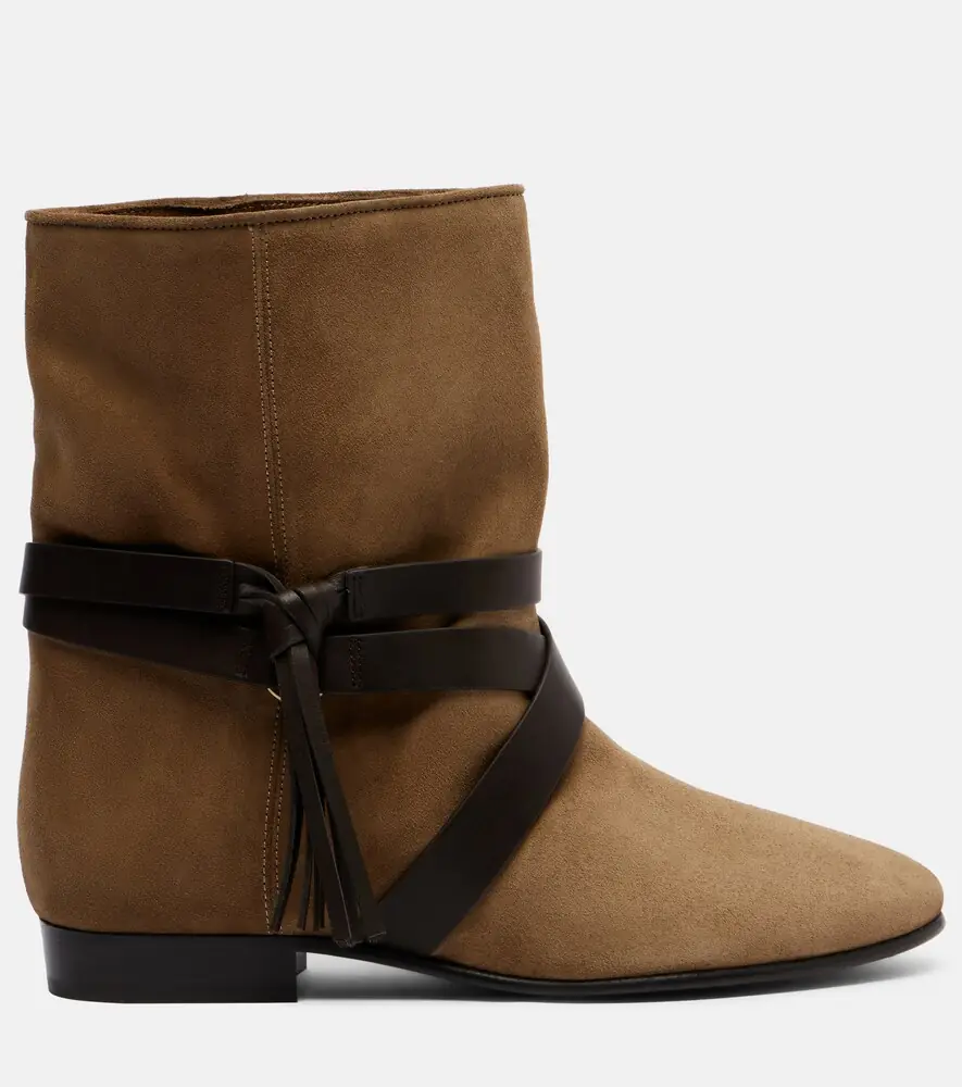 Isabel Marant Rejen leather-trimmed suede ankle boots | Thumbnail 3 Isabel Marant Rejen leather-trimmed suede ankle boots | Thumbnail 3