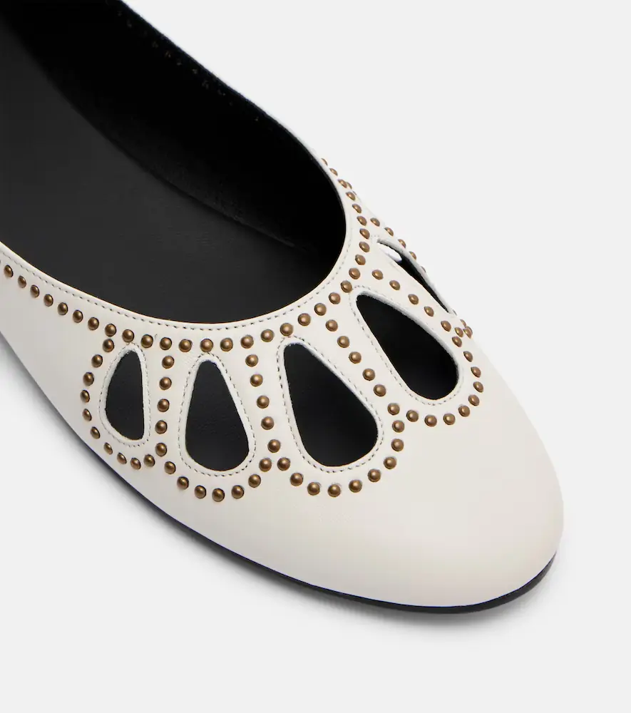 Isabel Marant Bloris studded cutout leather ballet flats | Thumbnail 2