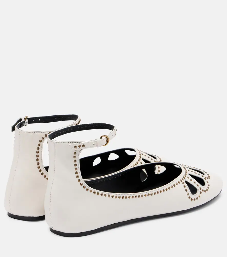 Isabel Marant Bloris studded cutout leather ballet flats | Thumbnail 4