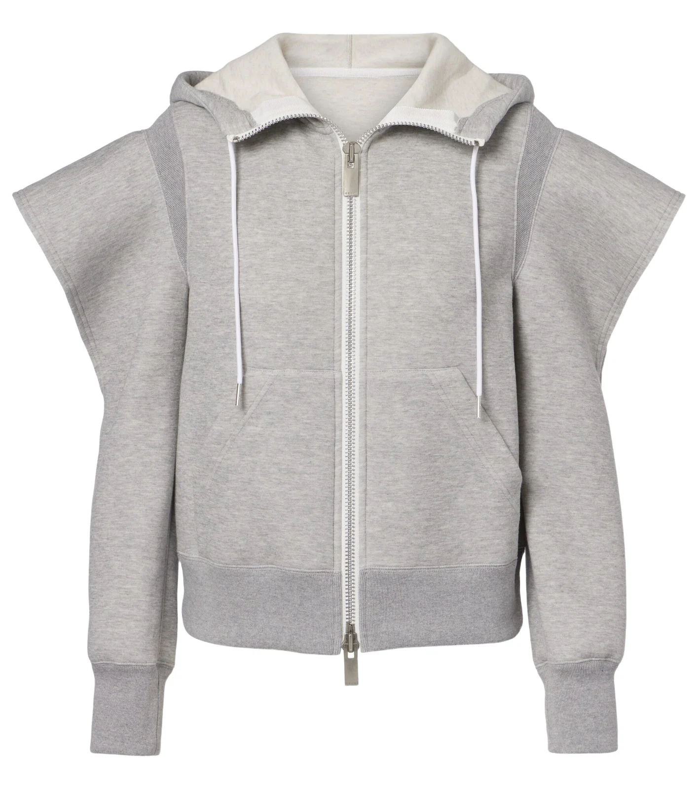 Cutout cotton-blend fleece hoodie