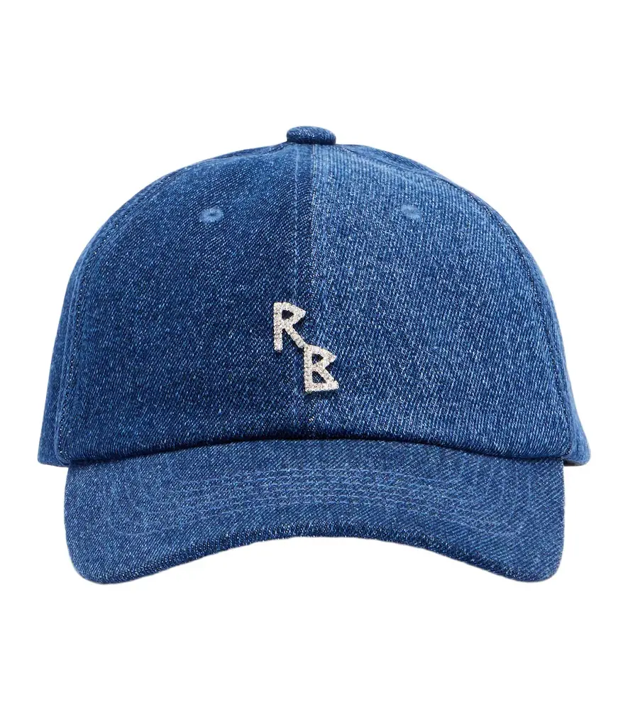 Ruslan Baginskiy RB embellished denim baseball cap | Image 1 Ruslan Baginskiy RB embellished denim baseball cap | Image 1