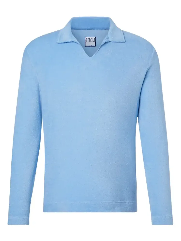 Peter cotton terry polo sweater Peter cotton terry polo sweater
