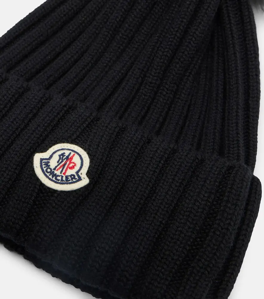 Moncler Ribbed-knit virgin wool beanie | Thumbnail 3 Moncler Ribbed-knit virgin wool beanie | Thumbnail 3