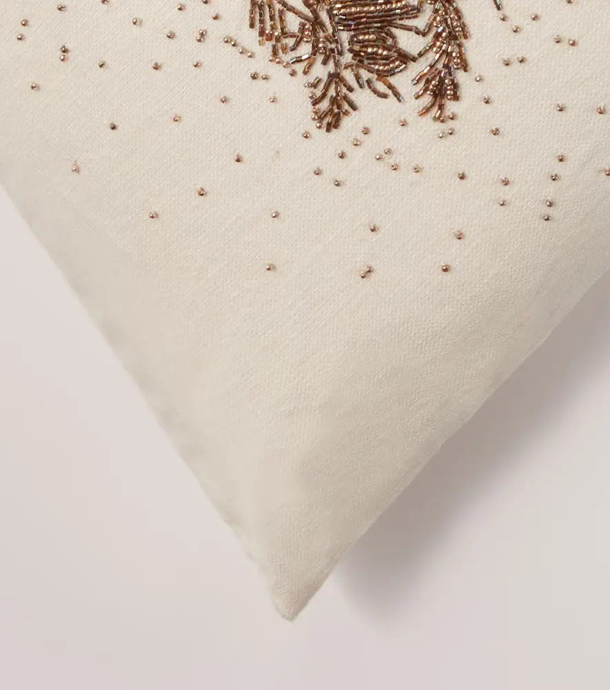 Jonathan Adler Botanist beaded linen cushion | Thumbnail 4