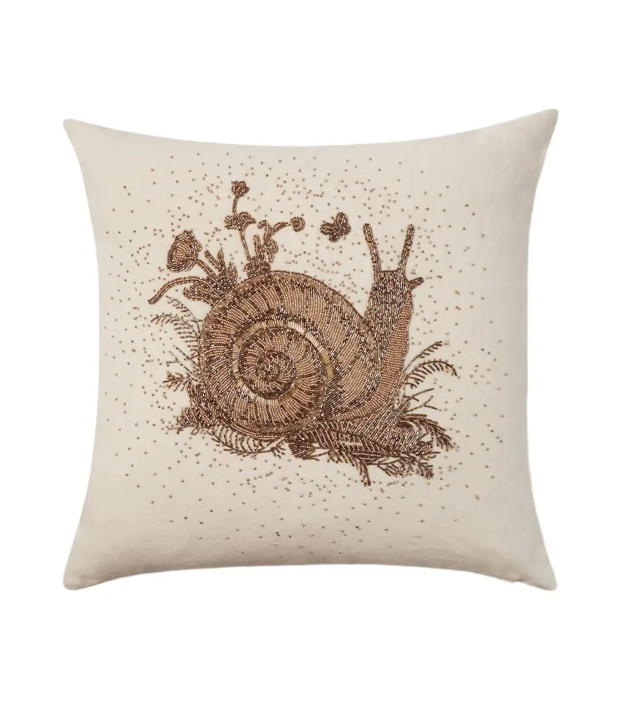 Jonathan Adler Botanist beaded linen cushion