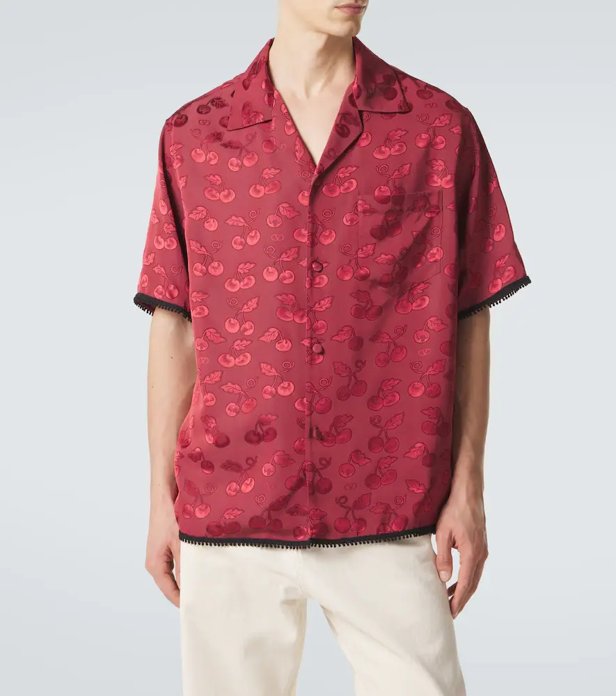 Valentino Garavani Cherryfic jacquard bowling shirt | Thumbnail 2