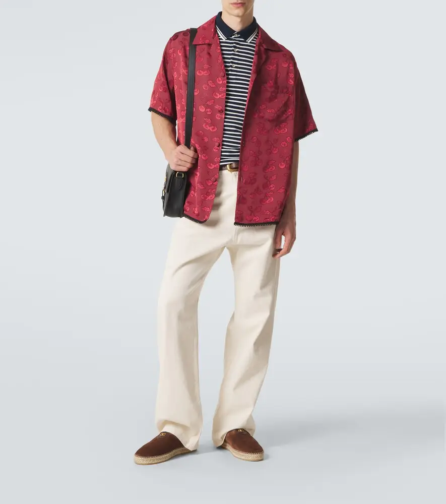 Valentino Garavani Cherryfic jacquard bowling shirt | Thumbnail 6