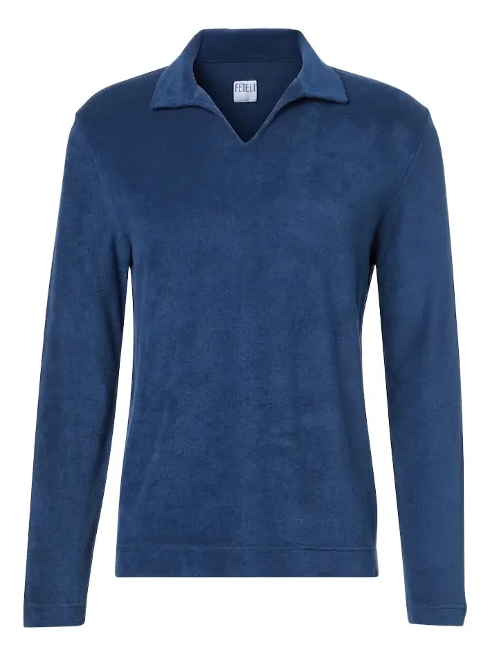 Cotton terry polo sweater Cotton terry polo sweater