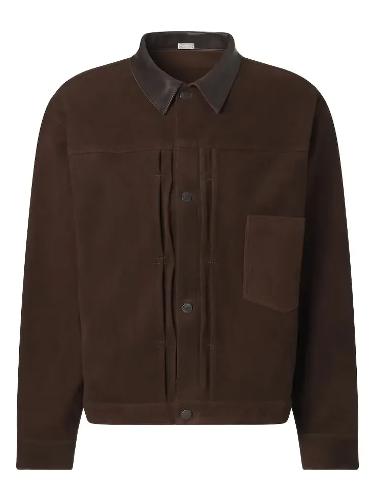 A.PRESSE A. Presse 1st Type leather-trimmed suede jacket