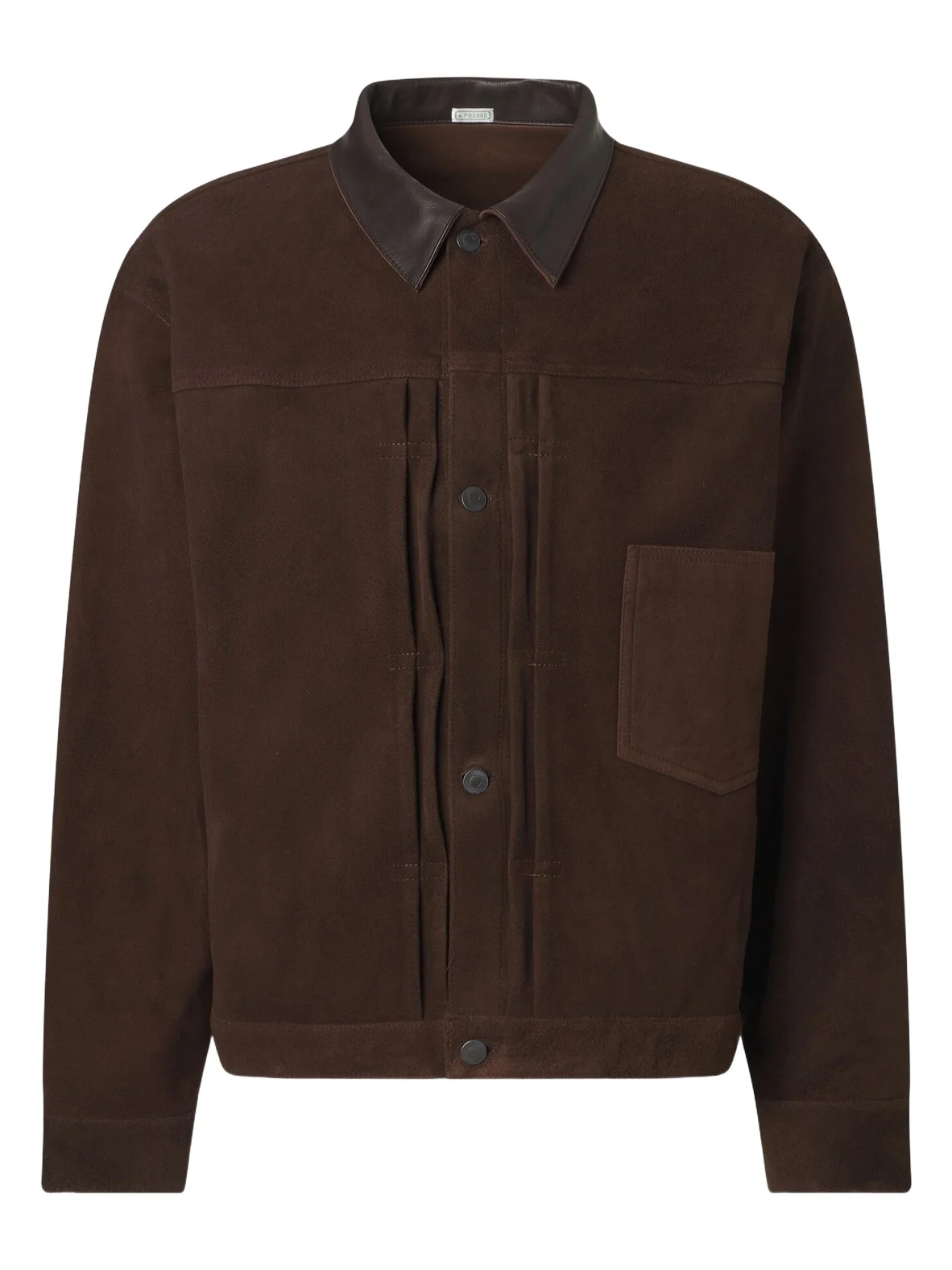 A.PRESSE A. Presse 1st Type leather-trimmed suede jacket