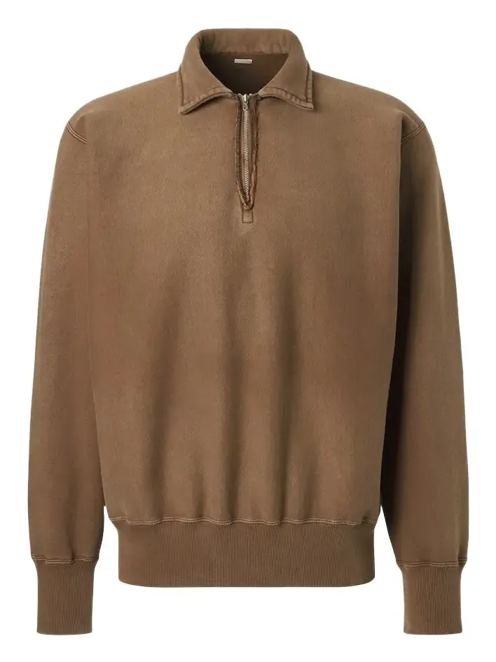 A.PRESSE A. Presse Cotton fleece half-zip sweatshirt
