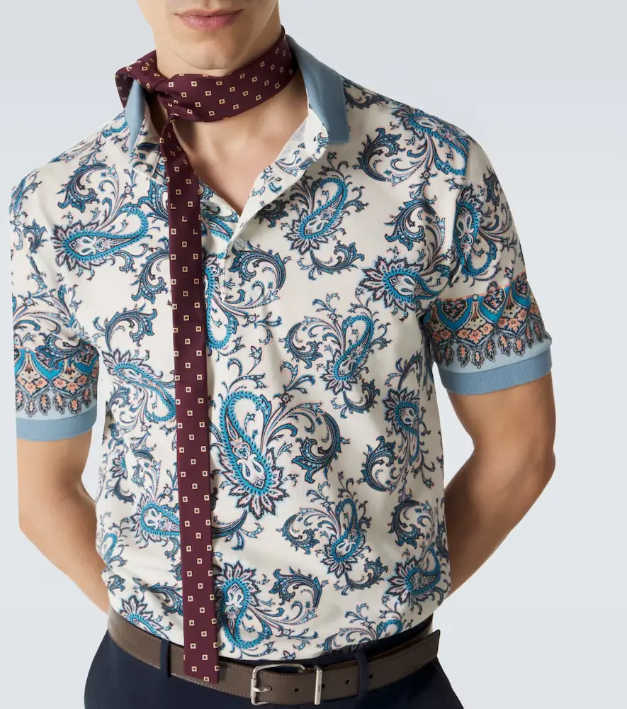 Etro Paisley cotton piqué polo shirt | Thumbnail 2 Etro Paisley cotton piqué polo shirt | Thumbnail 2
