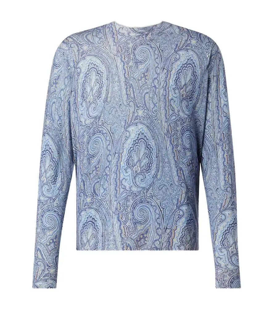 Etro Paisley silk and cashmere sweater