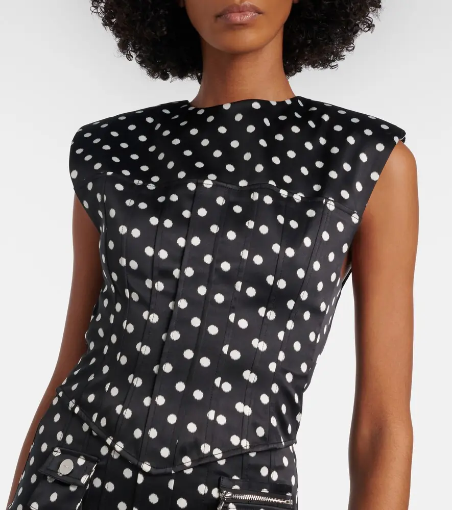 Ganni Polka-dot satin corset top | Thumbnail 2 Ganni Polka-dot satin corset top | Thumbnail 2