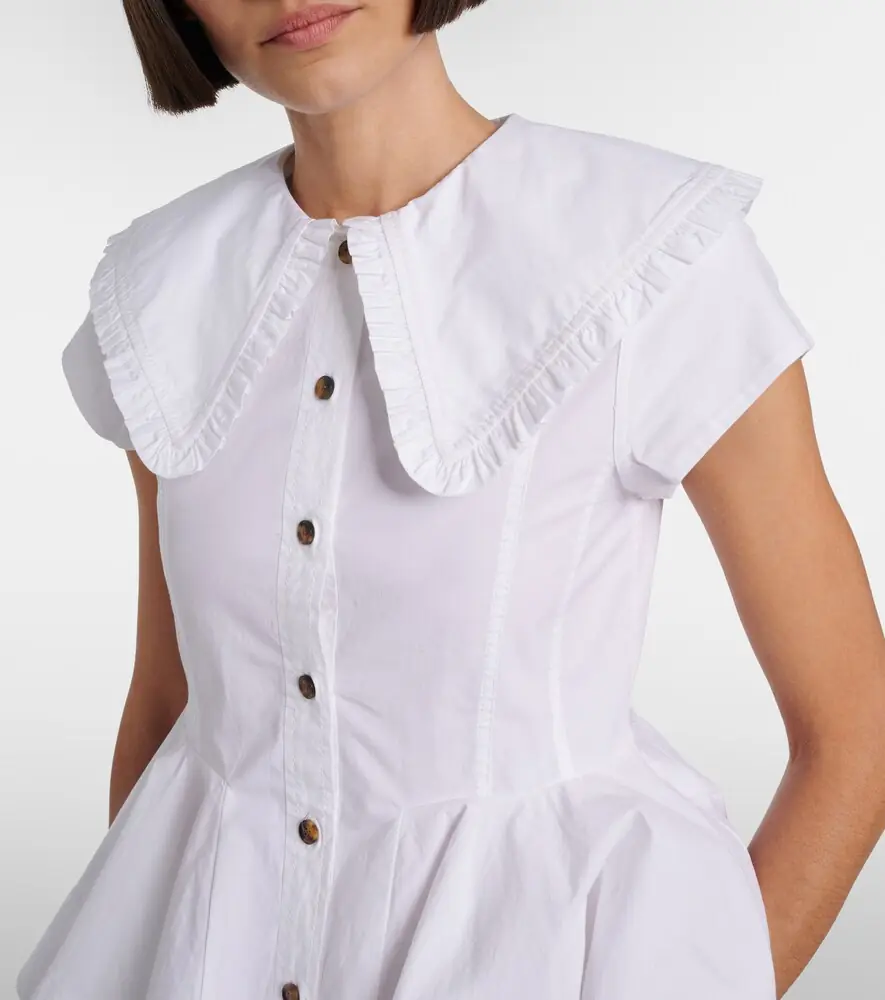 Ganni Ruffled cotton-blend shirt | Thumbnail 5 Ganni Ruffled cotton-blend shirt | Thumbnail 5